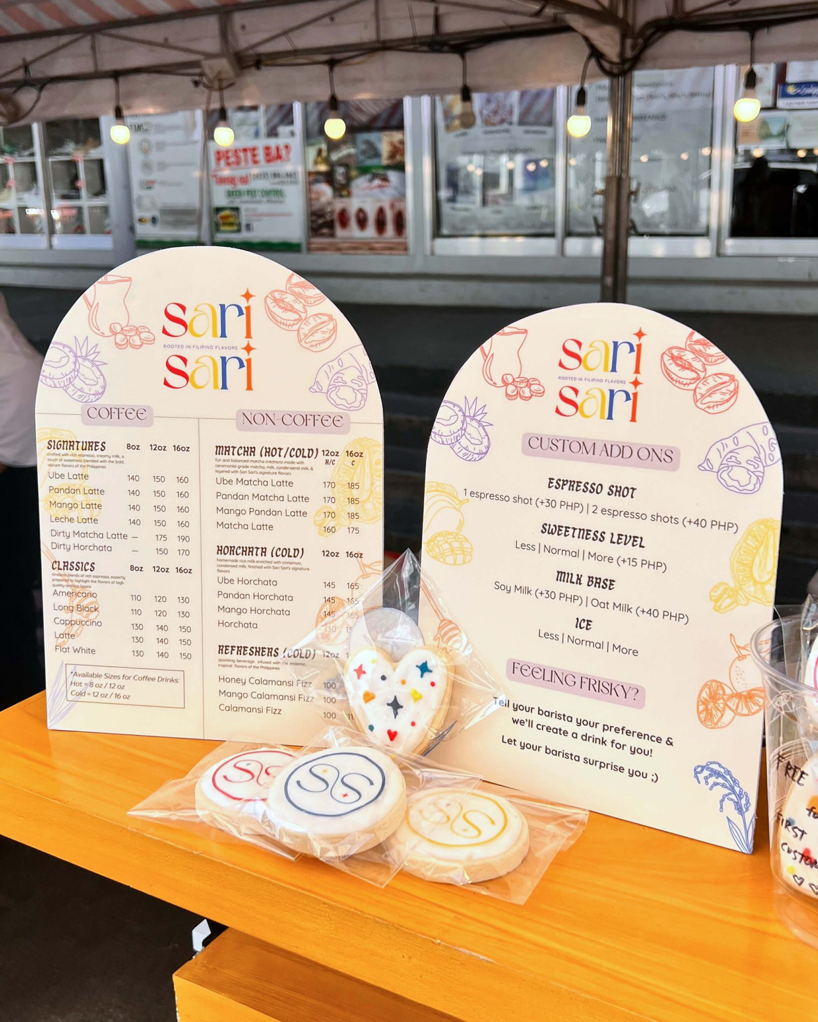 Sari-Sari Bean coffee shop interior in Balibago Angeles City near System Plus College - authentic Filipino coffee cafe